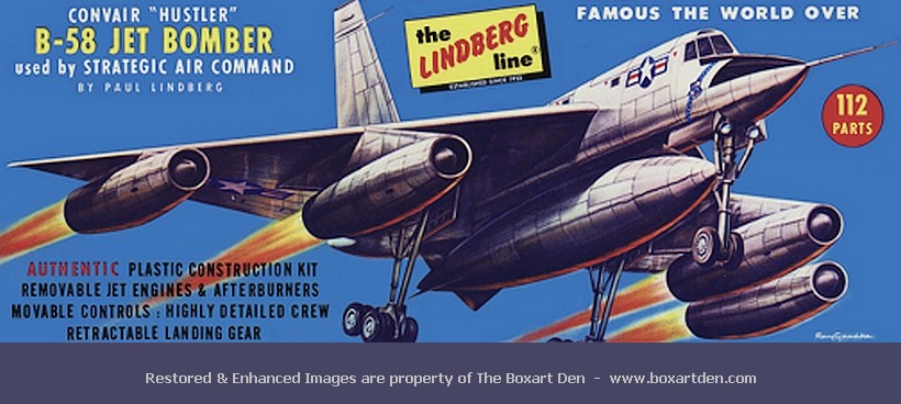 Lindberg Convair B-58 Hustler Jet Bomber Blue Box