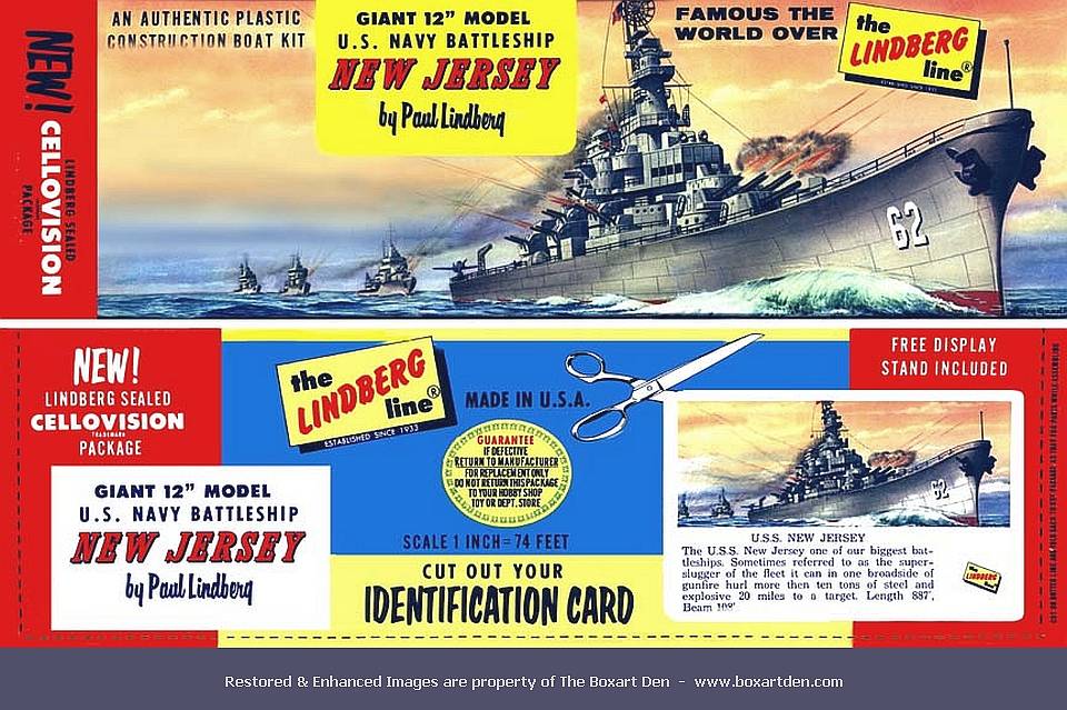 Lindberg USS New Jersey '50's Box