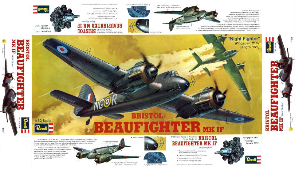 Revell Bristol Beaufighter Mk IF 1972