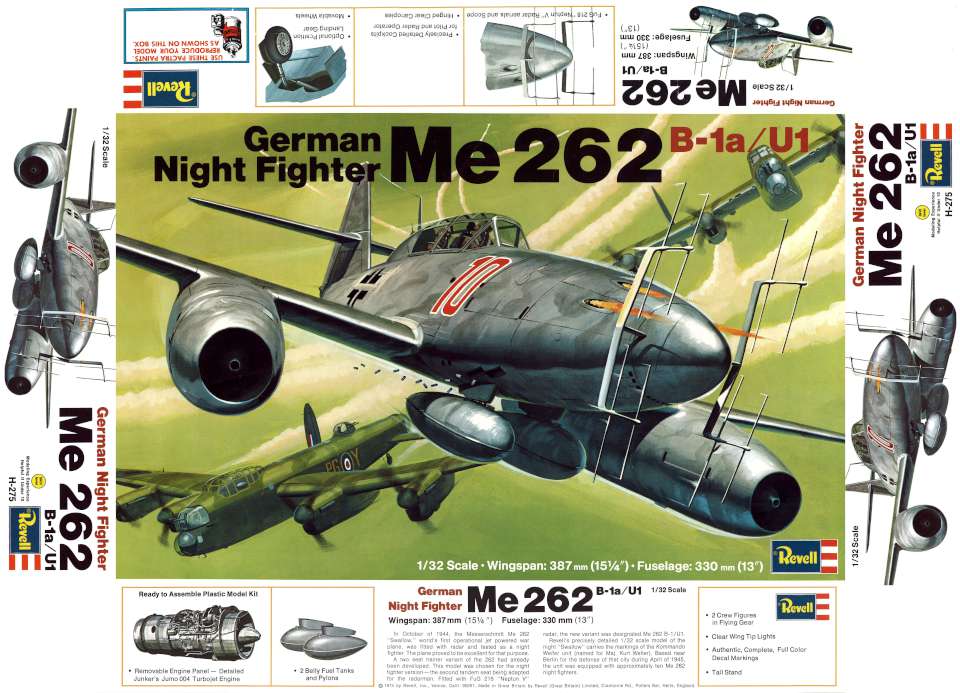 Revell Messerschmitt Me262B-1a 1974